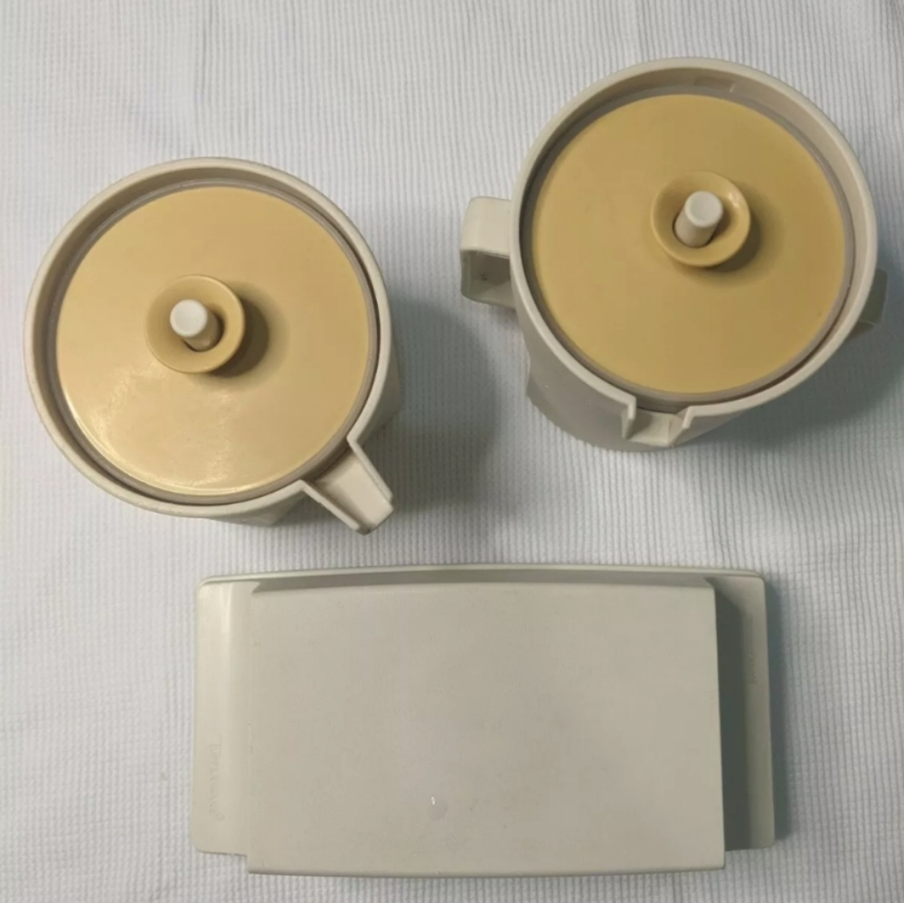 Tupperware Almond Creamer, Sugar and Butter Set